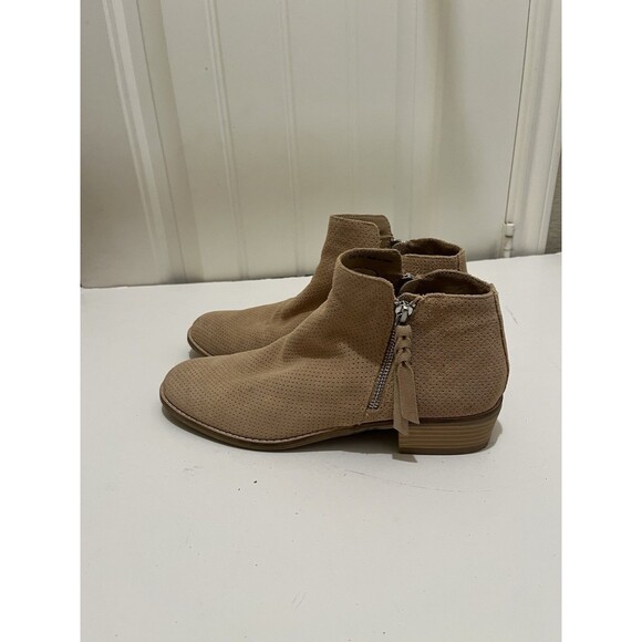 Dolce Vita Perforated Tan Zip Ankle Booties Boots Womens Size 9.5 Western Boho - Picture 6 of 11